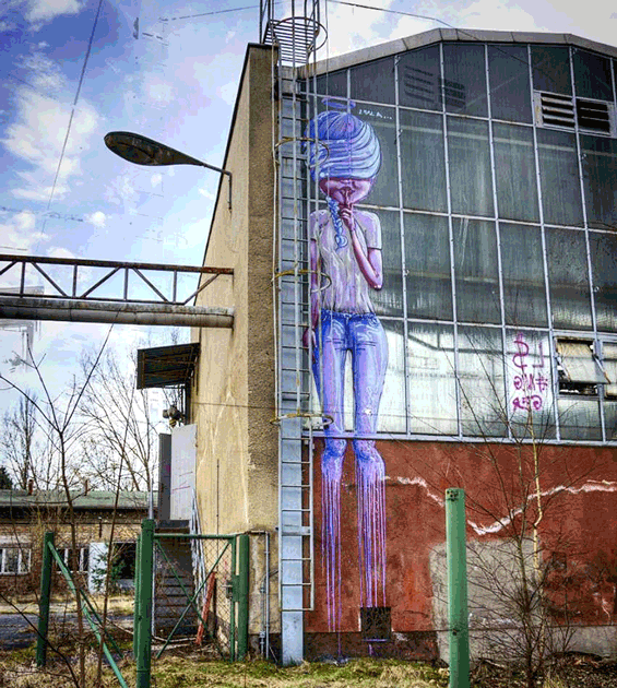Gran mural in Saalow, Brandenburg. Berlin, Germany 2018.